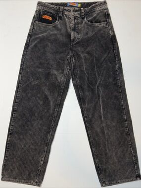 Empyre Relax Corduroy Y2k Skate Pants Dark Gray Baggy Fit Size 30